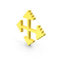 Pixel Design Four side Arrow Move Logo Yellow PNG & PSD Images