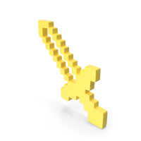 Pixel Design Sword Weapon Logo Yellow PNG & PSD Images