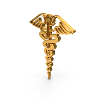 Gold Caduceus Medical Logo PNG & PSD Images