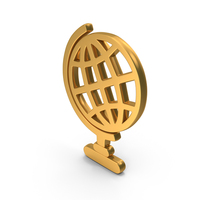 Gold Web Globe Icon PNG & PSD Images