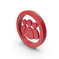 Red Multi User Circular Icon PNG & PSD Images