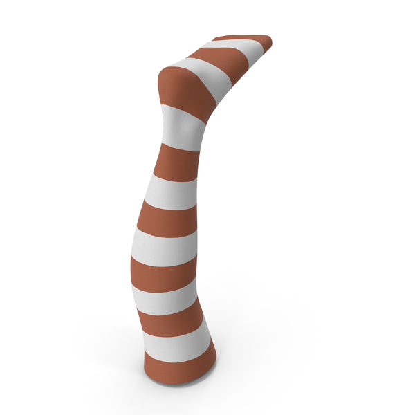 Brown & White Right Striped Sock PNG & PSD Images