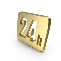 Time 24 Hours Symbol Gold PNG & PSD Images
