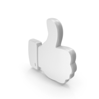 Thump Up Symbol White PNG & PSD Images