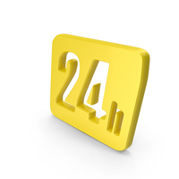 Time 24 Hours Symbol Yellow PNG & PSD Images