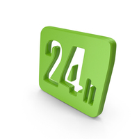 Time 24 Hours Symbol Green PNG & PSD Images