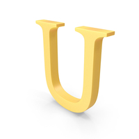 Letter U Yellow PNG & PSD Images
