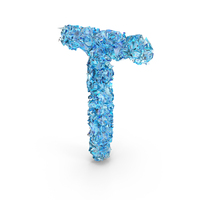 Blue Gems Letter T PNG & PSD Images