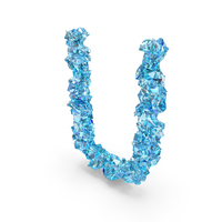 Blue Gems Letter U PNG & PSD Images