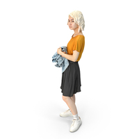 Riley Casual Spring Interacting Pose PNG & PSD Images