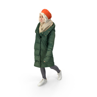 Young Woman Walks In Winter Clothing PNG & PSD Images