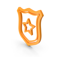 Orange Police Badge Symbol PNG & PSD Images