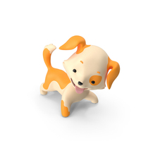 Cartoon Puppy Dog Playful Pose PNG & PSD Images