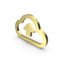 Gold Cloud Upload Icon PNG & PSD Images