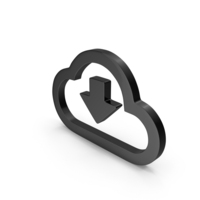 CLOUD DOWNLOAD ICON BLACK PNG & PSD Images