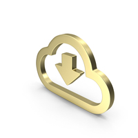 Gold Cloud Download Icon PNG & PSD Images