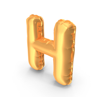 金箔气球字母H PNG和PSD图像