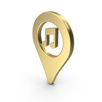 Gold Music Shop Location Symbol PNG & PSD Images