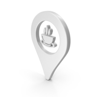 White Coffee Shop Location Symbol PNG & PSD Images