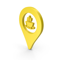 Yellow Coffee Shop Location Symbol PNG & PSD Images