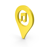 Yellow Music Shop Location Symbol PNG & PSD Images