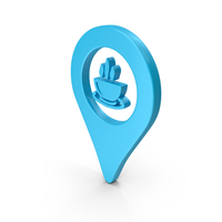 Blue Coffee Shop Location Symbol PNG & PSD Images