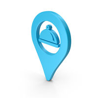 Blue Food Shop Location Symbol PNG & PSD Images