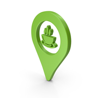 Green Coffee Shop Location Symbol PNG & PSD Images