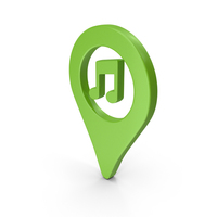 Green Music Shop Location Symbol PNG & PSD Images