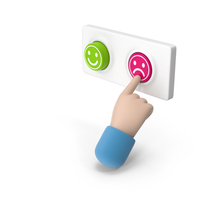 Hand Pressing Sad Face Button PNG & PSD Images