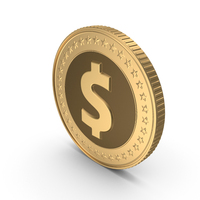 Gold Dollar Coin PNG & PSD Images