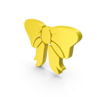 Yellow Christmas Bow Symbol PNG & PSD Images