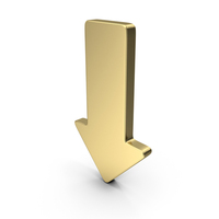 Gold Down Arrow PNG & PSD Images