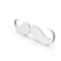 MOUSTACHE ICON WHITE PNG & PSD Images