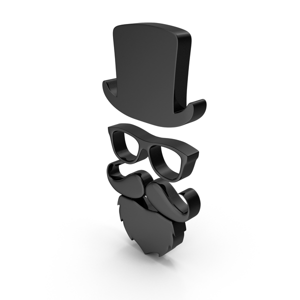 HAT GLASS BEARD LOGO BLACK PNG & PSD Images