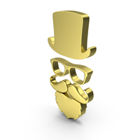 HAT GLASSES BEARD LOGO GOLD BLACK PNG & PSD Images