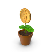 Growing Plant Flower With Dollar Sign PNG & PSD Images