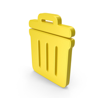 Trash Bin Symbol Yellow PNG & PSD Images