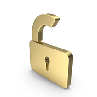 Gold Security Unlock Symbol PNG & PSD Images