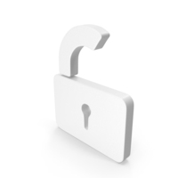 White Unlock Security Symbol PNG & PSD Images