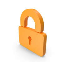 Orange Security Lock Symbol PNG & PSD Images