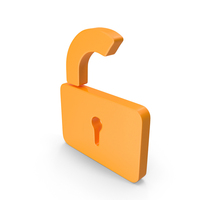 Orange Security Unlock Symbol PNG & PSD Images
