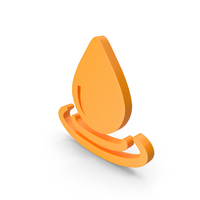 Orange Water Drop With Wave Symbol PNG & PSD Images