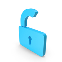 Blue Unlock Security Symbol PNG & PSD Images