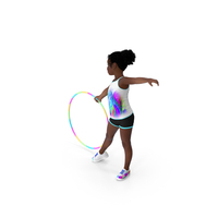 Black Child Girl With Hoop Pose PNG & PSD Images