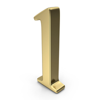 Gold Number 1 PNG & PSD Images