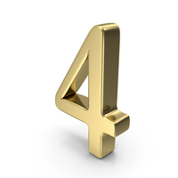 Gold Number 4 PNG & PSD Images