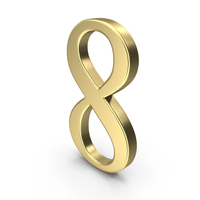 Gold Number 8 PNG & PSD Images