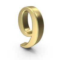 Gold Number 9 PNG & PSD Images