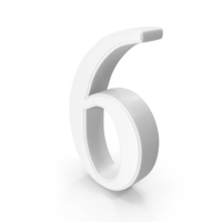 White Number 6 PNG & PSD Images
